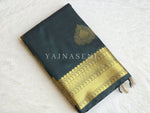 Load image into Gallery viewer, Soft Silk x Gold Zari Saree - Timber Green
