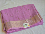 Load image into Gallery viewer, Chiffon Saree x Sequins x Small Border : Lilac
