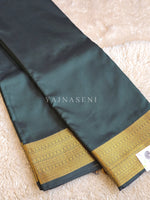 Load image into Gallery viewer, Minimalist Semi Silk Saree x Gold Zari - Timber Green
