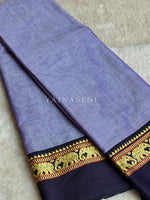 Load image into Gallery viewer, Narayanpet Mercerised Cotton Saree : Ash Purple x Black
