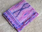 Load image into Gallery viewer, Printed Chiffon Saree x Mirrors : Candy Floss
