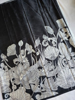 Load image into Gallery viewer, Printed Satin Saree : Black
