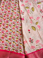 Load image into Gallery viewer, Dola Semi Silk Saree - Gomatha (Soft Pink x Bright Pink)
