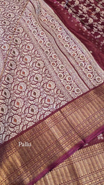 Load image into Gallery viewer, Semi Mysore Silk Saree x Zari Border - Burgundy
