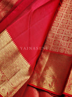 Load image into Gallery viewer, Crimson - Pure Kanjivaram Silk Saree with Gold Zari
