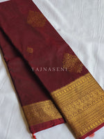 Load image into Gallery viewer, Royal Edit x Semi Soft Silk Gold Zari Saree - Maroon
