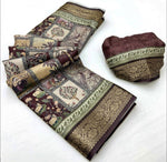 Load image into Gallery viewer, Dola Semi Silk Saree x Vanam Tales - Brown
