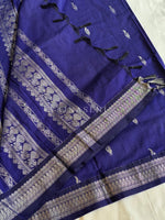 Load image into Gallery viewer, Kalyani Cotton Saree - Silver Zari : Blue
