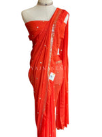 Load image into Gallery viewer, Viscose Georgette Saree : Orange

