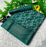 Load image into Gallery viewer, Semi Mysore Silk Saree x Zari Border - Teal Green
