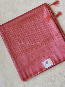Kubera Pattu x Rosegold Zari Saree - Brink Pink