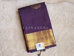 Load image into Gallery viewer, Soft Silk x Gold Zari Saree - Dark Purple
