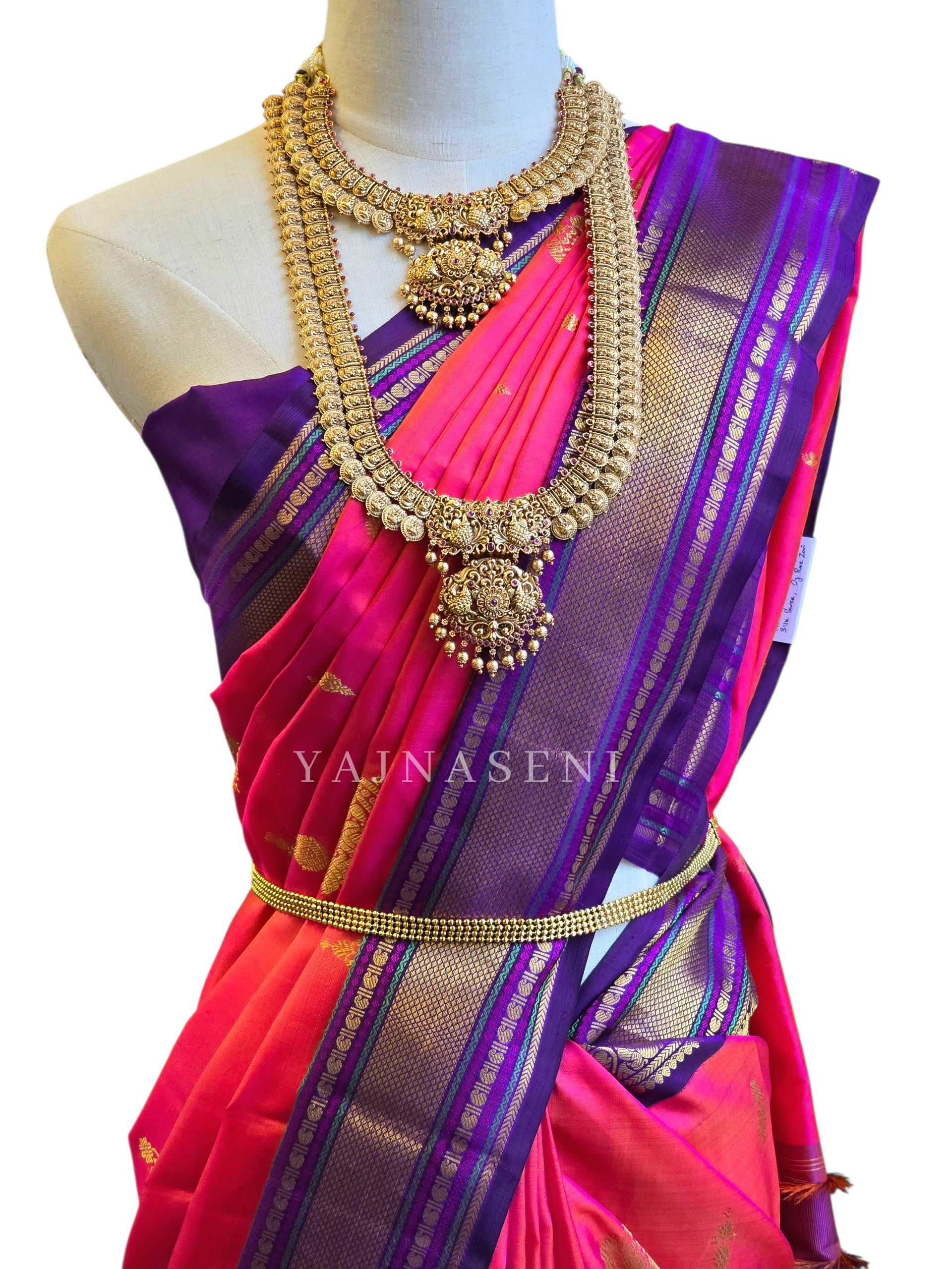 SUNSET FUSION - Pure Kanjivaram Silk Saree with Gold Zari