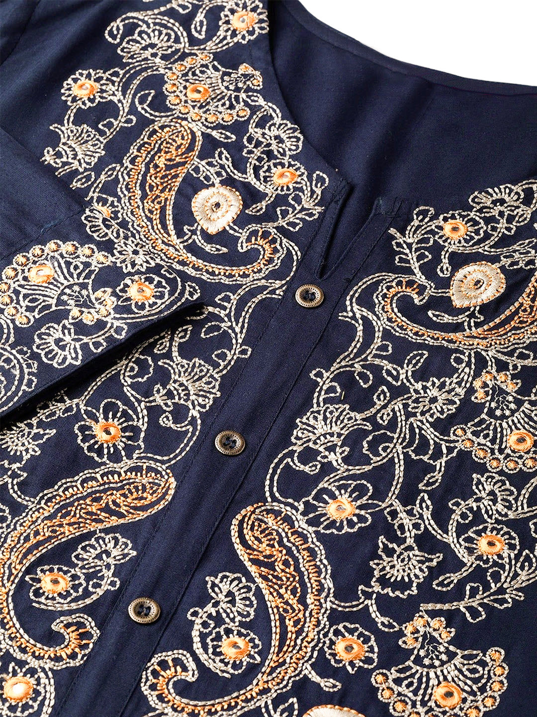 CHAYA [S / 36] - Straight cut embroidered kurti set