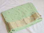 Load image into Gallery viewer, Chiffon Saree x Sequins x Small Border : Mint
