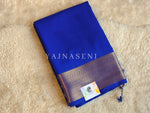 Load image into Gallery viewer, Minimalist Semi Silk Saree x Gold Zari - Persian Blue
