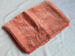 Load image into Gallery viewer, Satina Space Silk Saree x Sequins x Stones : Coral Peach
