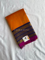 Load image into Gallery viewer, AMBER &amp; AURA - Pure Kanjivaram Silk Saree with Gold Zari
