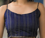 Load image into Gallery viewer, Chiffon Saree x Shimmery Tinsel : Blue
