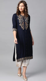 Load image into Gallery viewer, CHAYA [S / 36] - Straight cut embroidered kurti set

