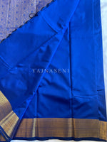 Load image into Gallery viewer, Minimalist Semi Silk Saree x Gold Zari - Royal Blue
