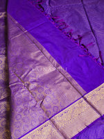 Load image into Gallery viewer, Vaira oosi x Checkered Saree - Violet Blue
