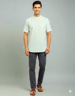 Load image into Gallery viewer, VIVAAN [M/38] - Men Short Kurta Top (Light Green)
