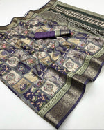 Load image into Gallery viewer, Dola Semi Silk Saree x Vanam Tales - Purple

