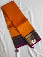 Load image into Gallery viewer, AMBER &amp; AURA - Pure Kanjivaram Silk Saree with Gold Zari
