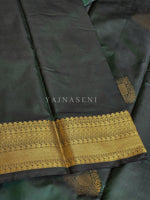 Load image into Gallery viewer, Soft Silk x Gold Zari Saree - Timber Green

