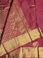 Load image into Gallery viewer, Semi Soft Silk Gold Zari Saree - Rosewood

