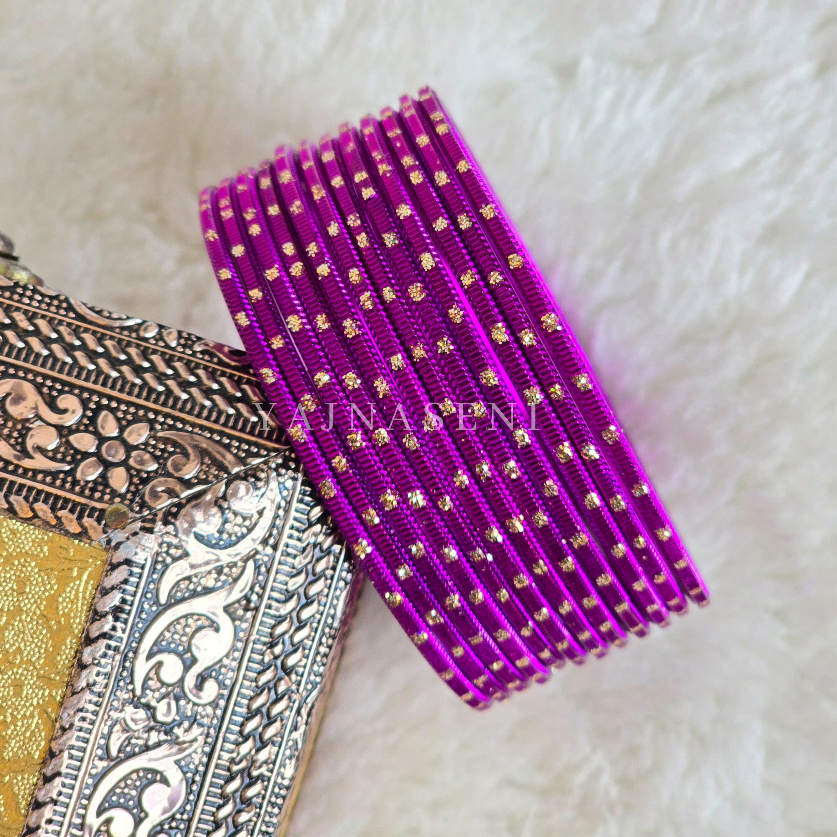 Metallic x Dot Bangles - Purple