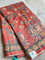 Load image into Gallery viewer, Printed Chanderi Cotton Saree : Burnt Sienna
