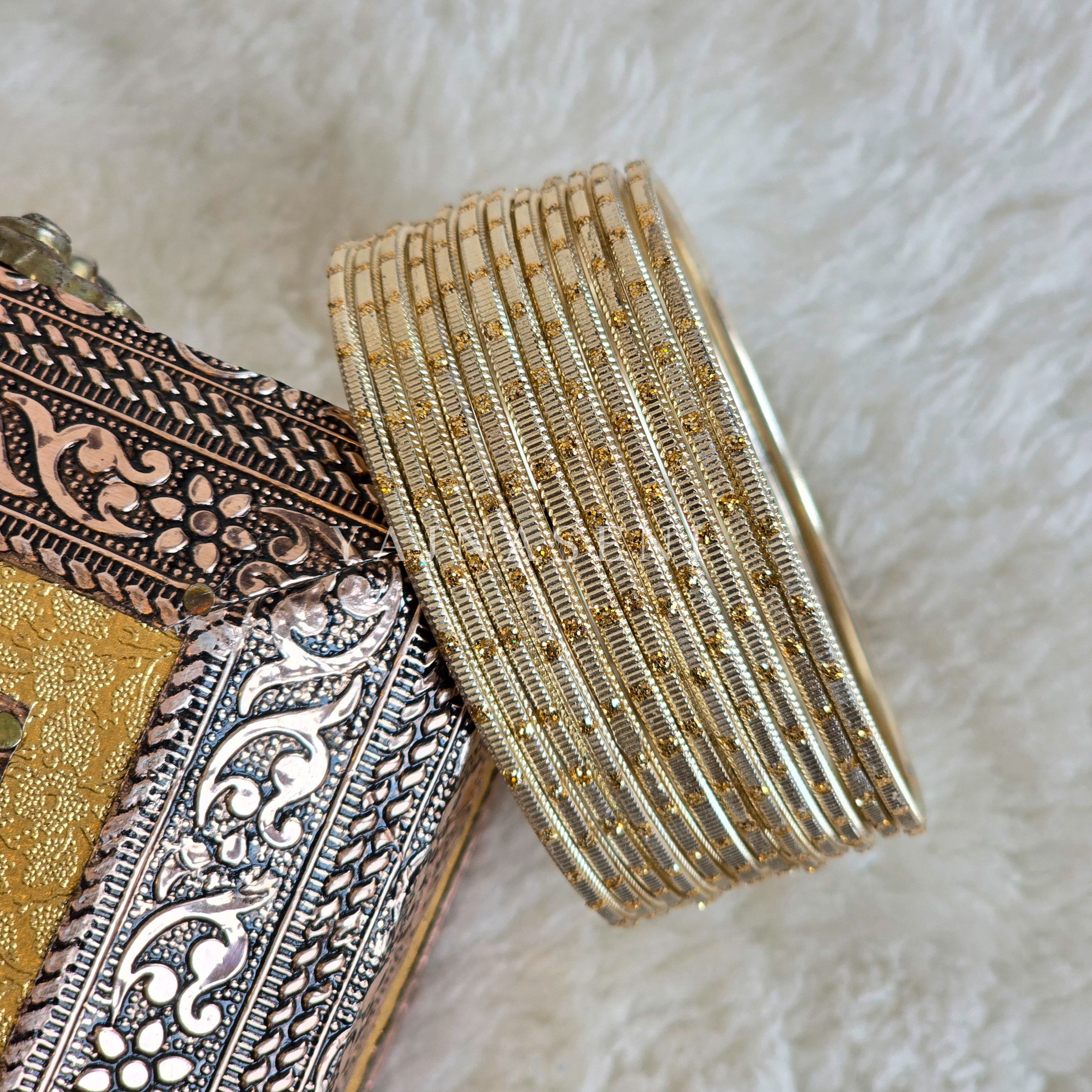 Metallic x Dot Bangles - Champagne