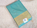 Load image into Gallery viewer, Minimalist Semi Silk Saree x Gold Zari - Aqua
