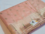Load image into Gallery viewer, Tissue Semi Silk Saree x Paithani Inspired Motifs : Peach
