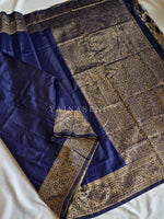Load image into Gallery viewer, Lichi Semi Silk Saree - Dark Blue

