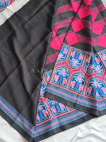 Load image into Gallery viewer, Printed Satin Saree - NOIR RANI POP
