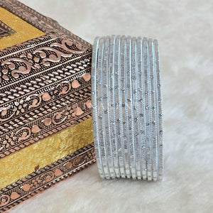 Metallic x Dot Bangles - Silver