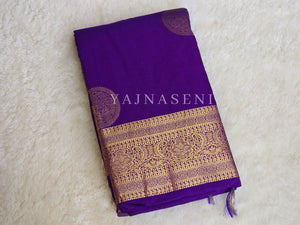 Semi Soft Silk Gold Zari Saree - Purple