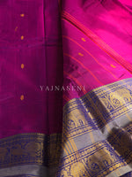Load image into Gallery viewer, Kanchi Cotton Saree x Tall Border : Purple
