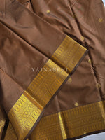 Load image into Gallery viewer, Dainty Motifs x Semi Soft Silk Saree - Chocolate Brown

