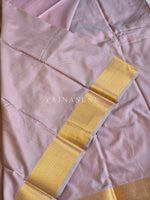 Load image into Gallery viewer, Minimalist Semi Silk Saree x Gold Zari - Blush
