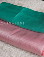 Load image into Gallery viewer, Kubera Pattu Saree - Pastel Pink x Pine Green

