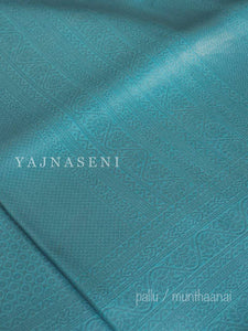 Kubera Pattu Saree - Sky Blue x Hot Pink