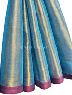 Load image into Gallery viewer, Tissue x Cotton Saree - Aqua
