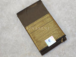 Load image into Gallery viewer, Henna Motif x Semi Soft Silk Gold Zari Saree - Dark Chocolate
