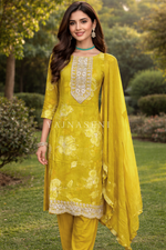 Load image into Gallery viewer, MAHIMA [L/40] - Straight Cut Kurti Set (Mustard)
