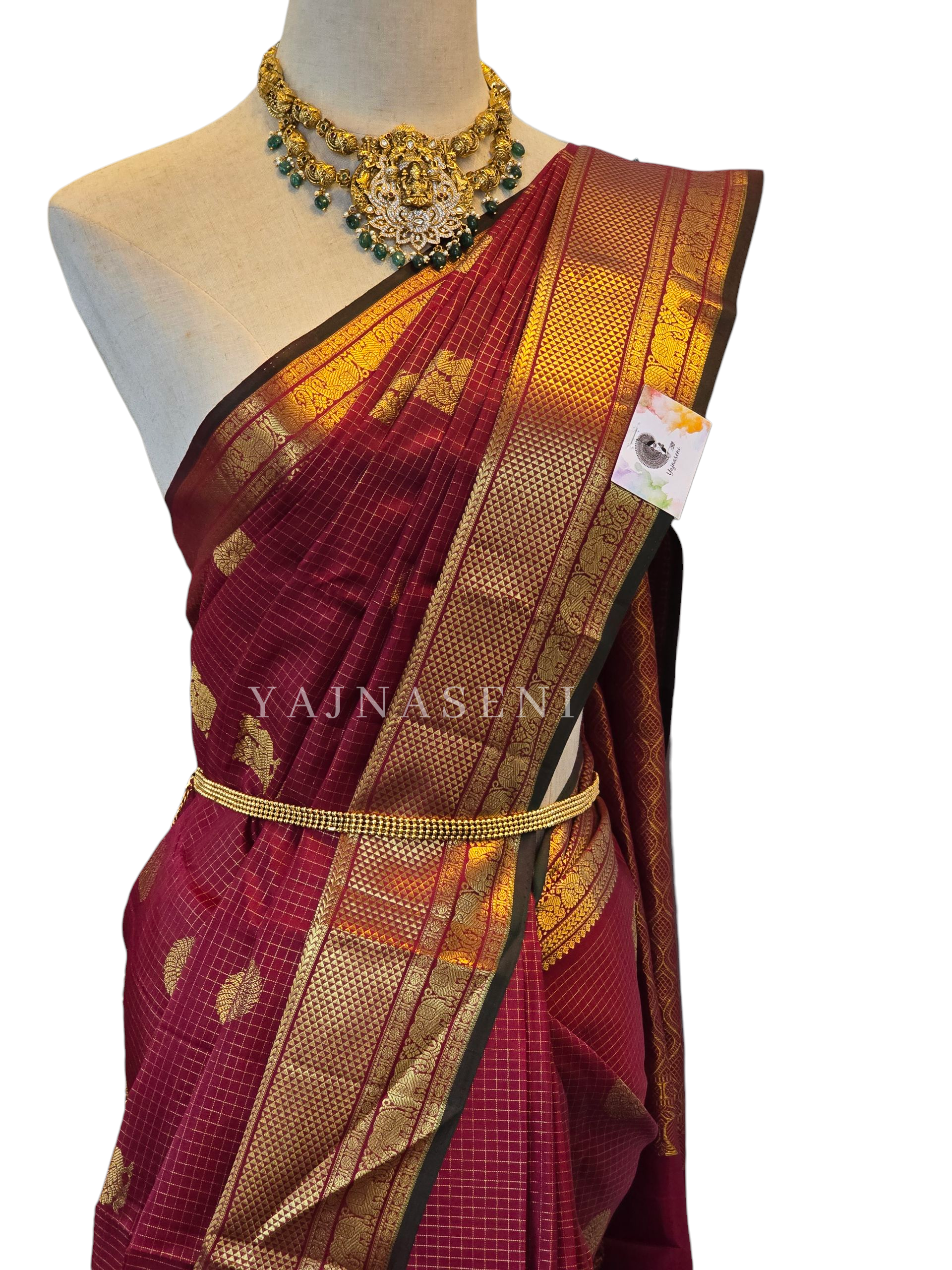 HERITAGE GROVE - Pure Kanjivaram Silk Saree with Gold Zari