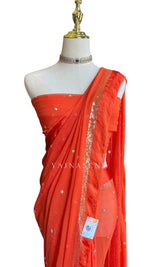 Load image into Gallery viewer, Viscose Georgette Saree : Orange
